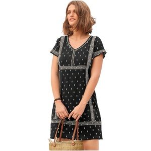Garnet Hill Organic Cotton Embroidered Cap-Sleeve Gauze Dress size 10